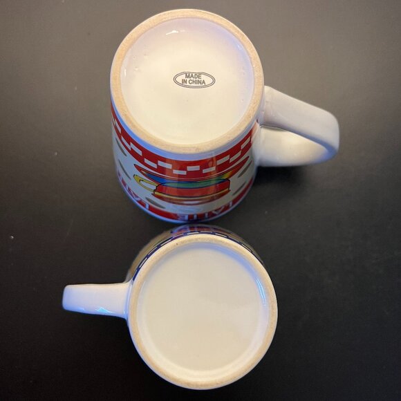 Pair of LATTE & COFFEE Mugs with Café Graphics in Eye-Popping Electric Colors - Picture 10 of 11